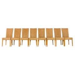 Ensemble de 8 chaises de salle à manger vintage du milieu du siècle en osier par Lloyd Loom