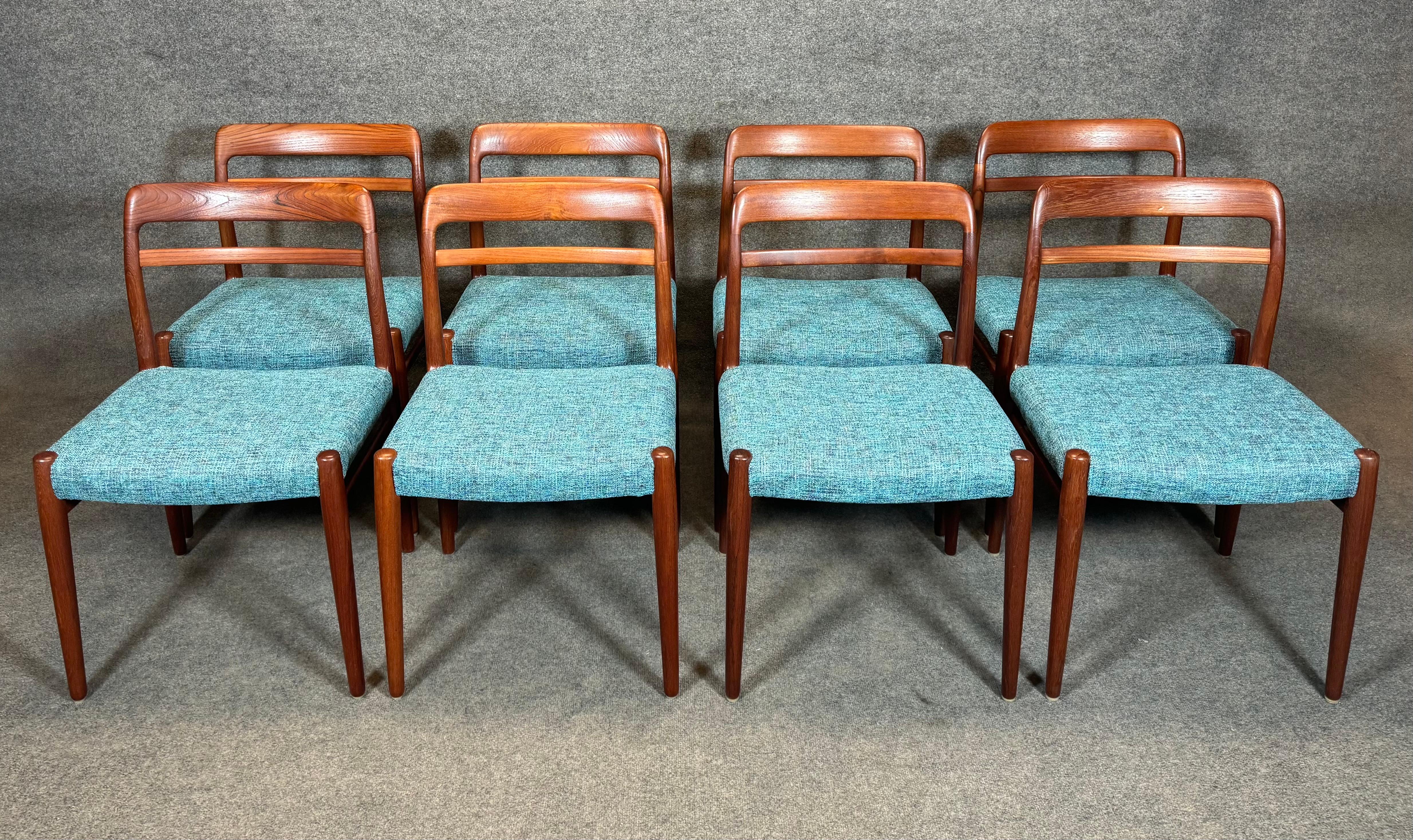Set of 8 Vintage Mid Century Teak Dining Chairs 