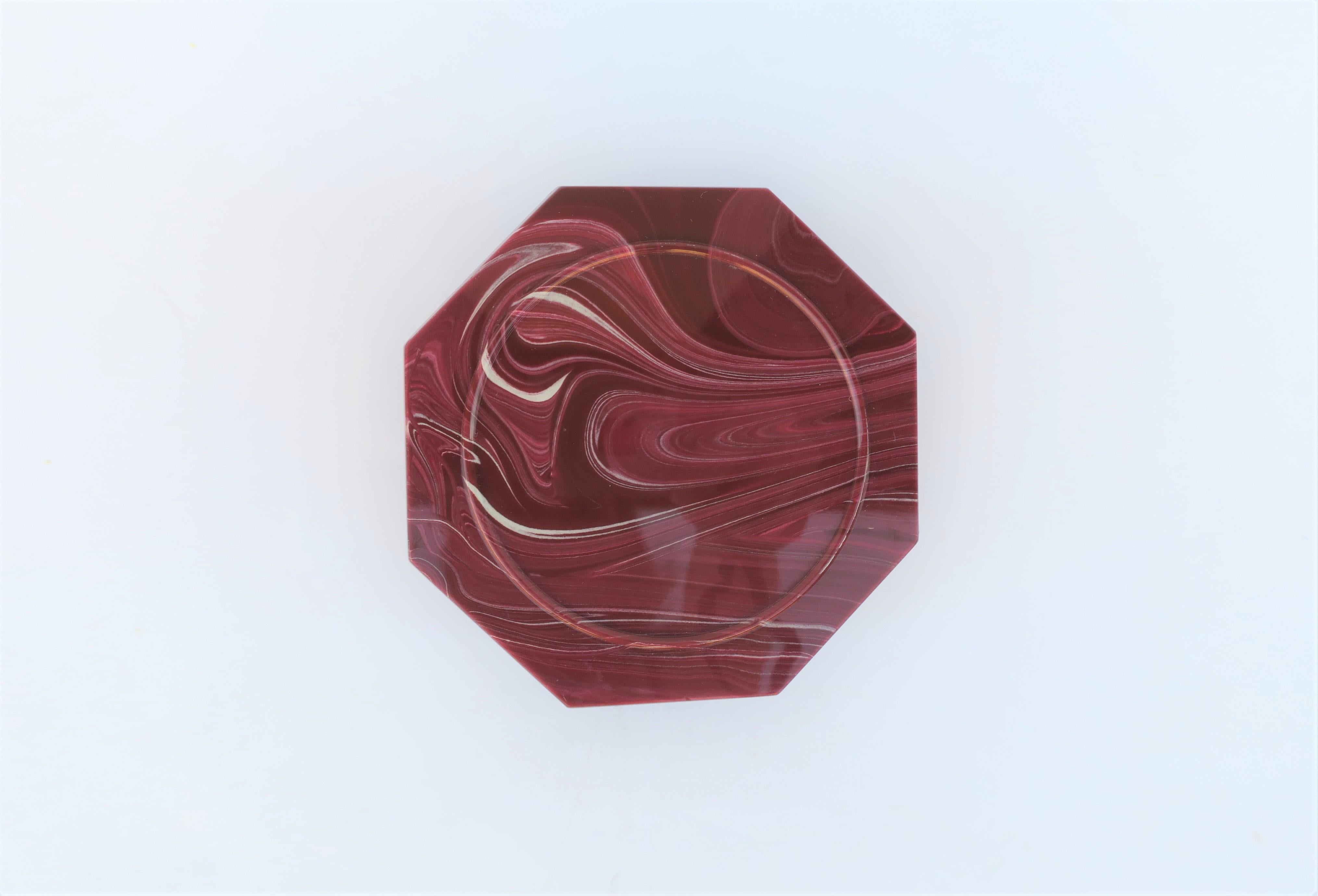 Modern Onyx Marble Style Octagonal Acrylic Coasters, Set of 8 4