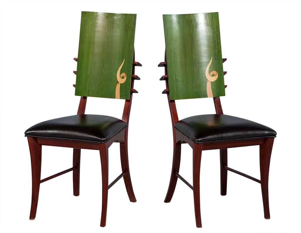 Set of 8 Vintage Original Art Deco Dining Chairs at 1stDibs