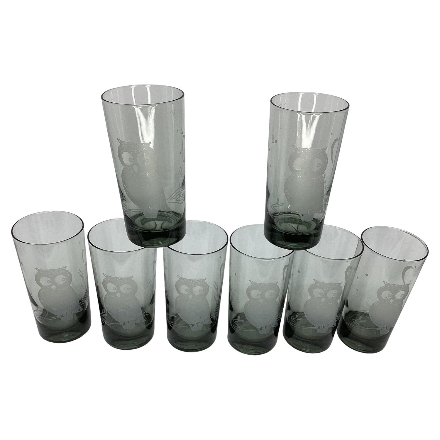 Vintage Drinks by the Numbers Highball Glasses - Set of 8 Numbered