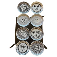 Set of 8 Vintage Piero Fornasetti Soli E Lune Porcelain Coasters Original Box