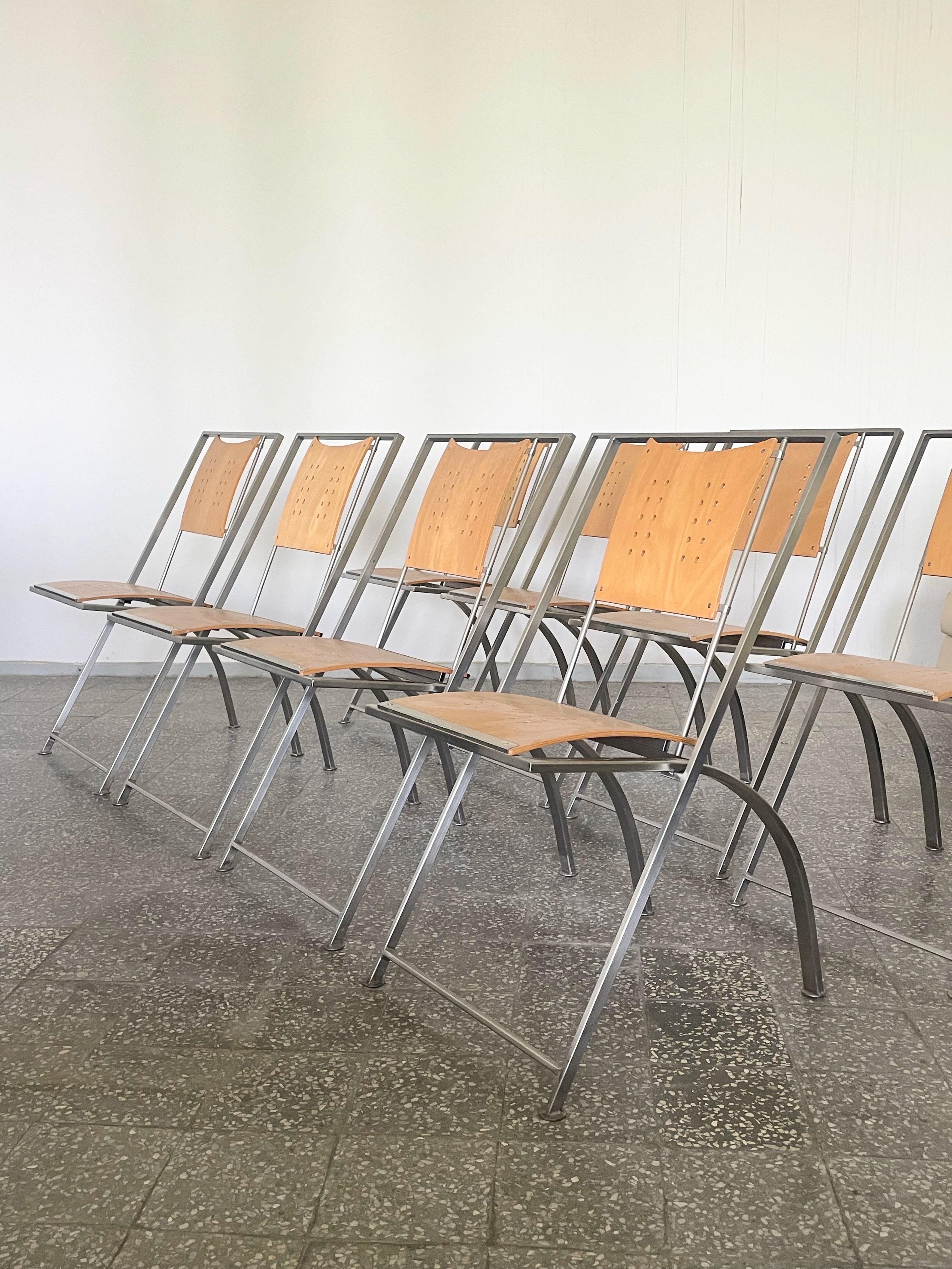  Set of 8 Vintage Postmodern Karl Friedrich Förster Hunter Chairs Germany 1980s For Sale 2