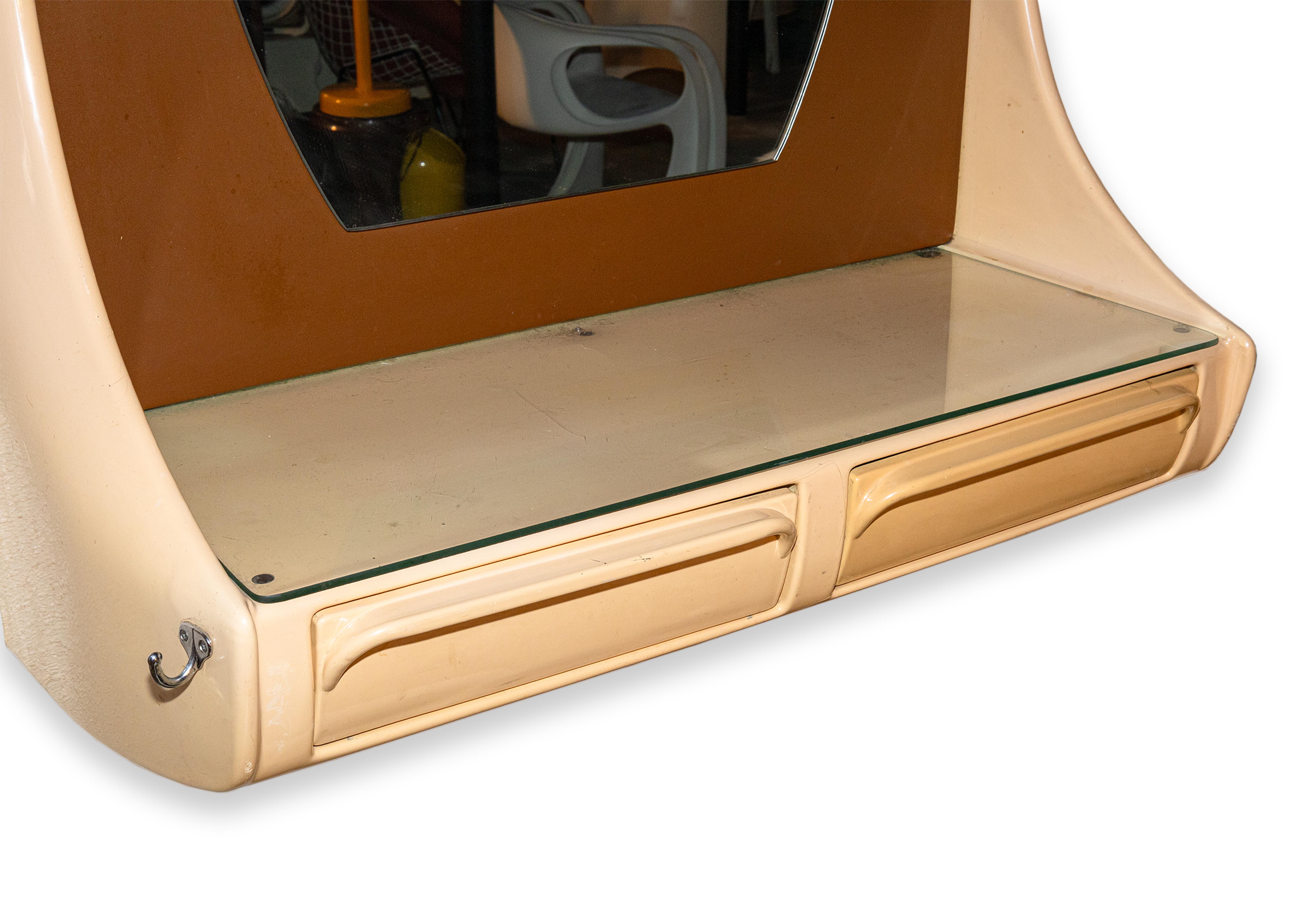 Satz von 8 Retro Space Age Friseur Spiegeln in Lime Green & Taupe im Angebot 5