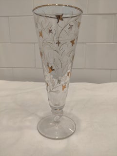 Juego de 8 Copas Vintage Royal Fern Libbey Pilsners-Champagne