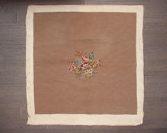 Set of 8 Vintage Tan Wool Needlepoint Tapestry Panels for Upholstery