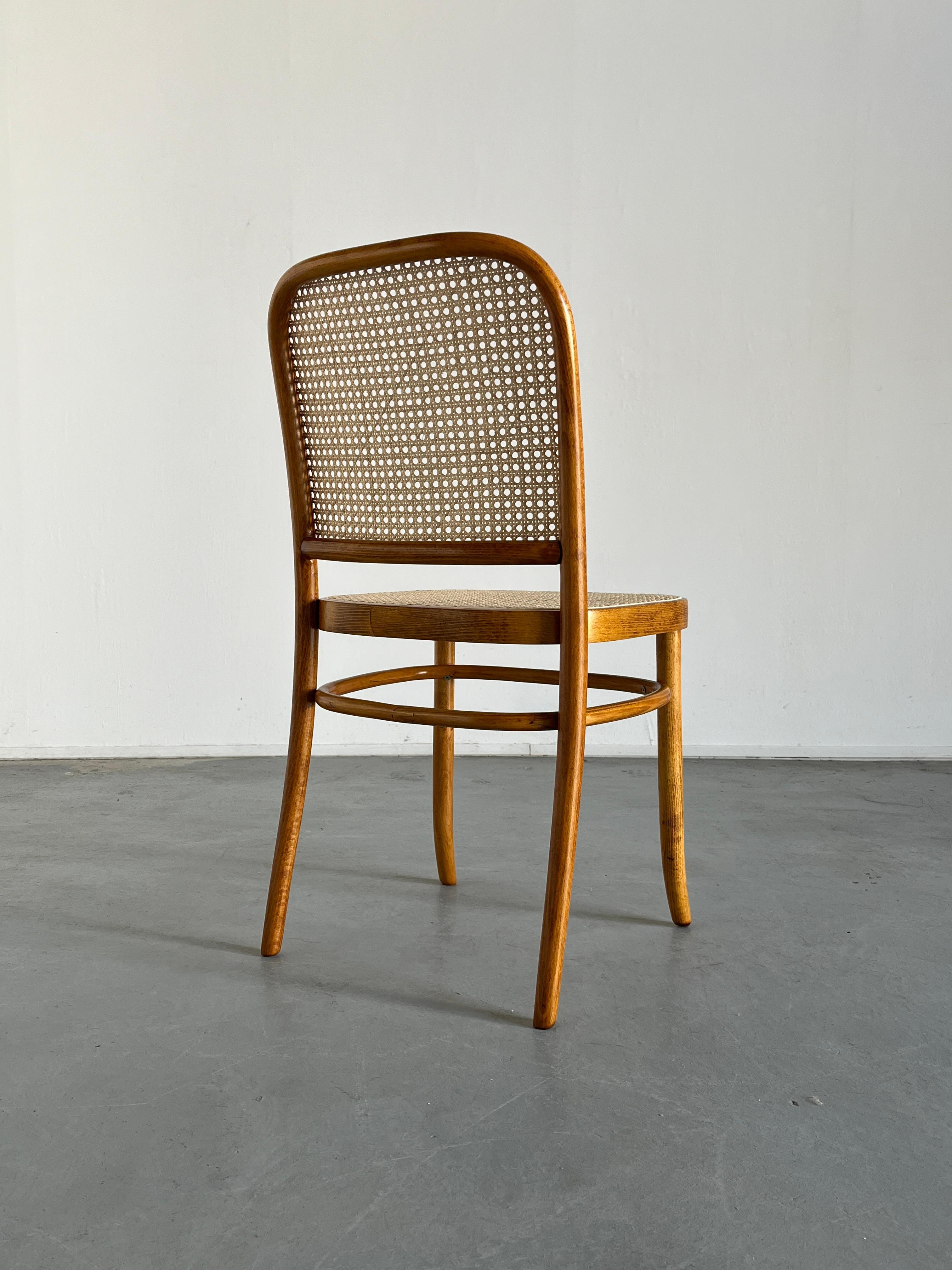 Set of 8 Vintage Thonet Bentwood Prague Chairs by Josef Hoffman, 1970s, Restored 5
