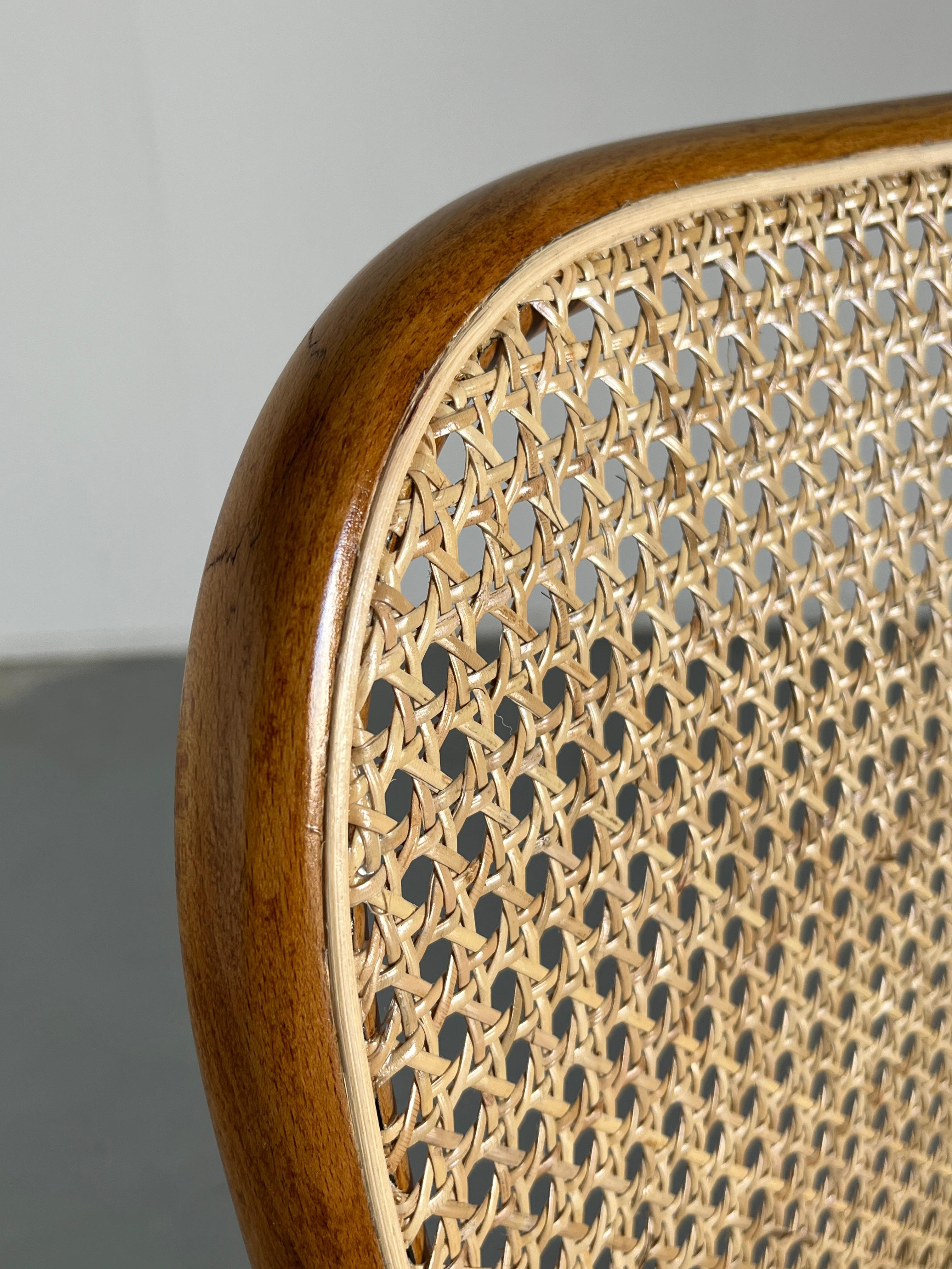 Set of 8 Vintage Thonet Bentwood Prague Chairs by Josef Hoffman, 1970s, Restored 6