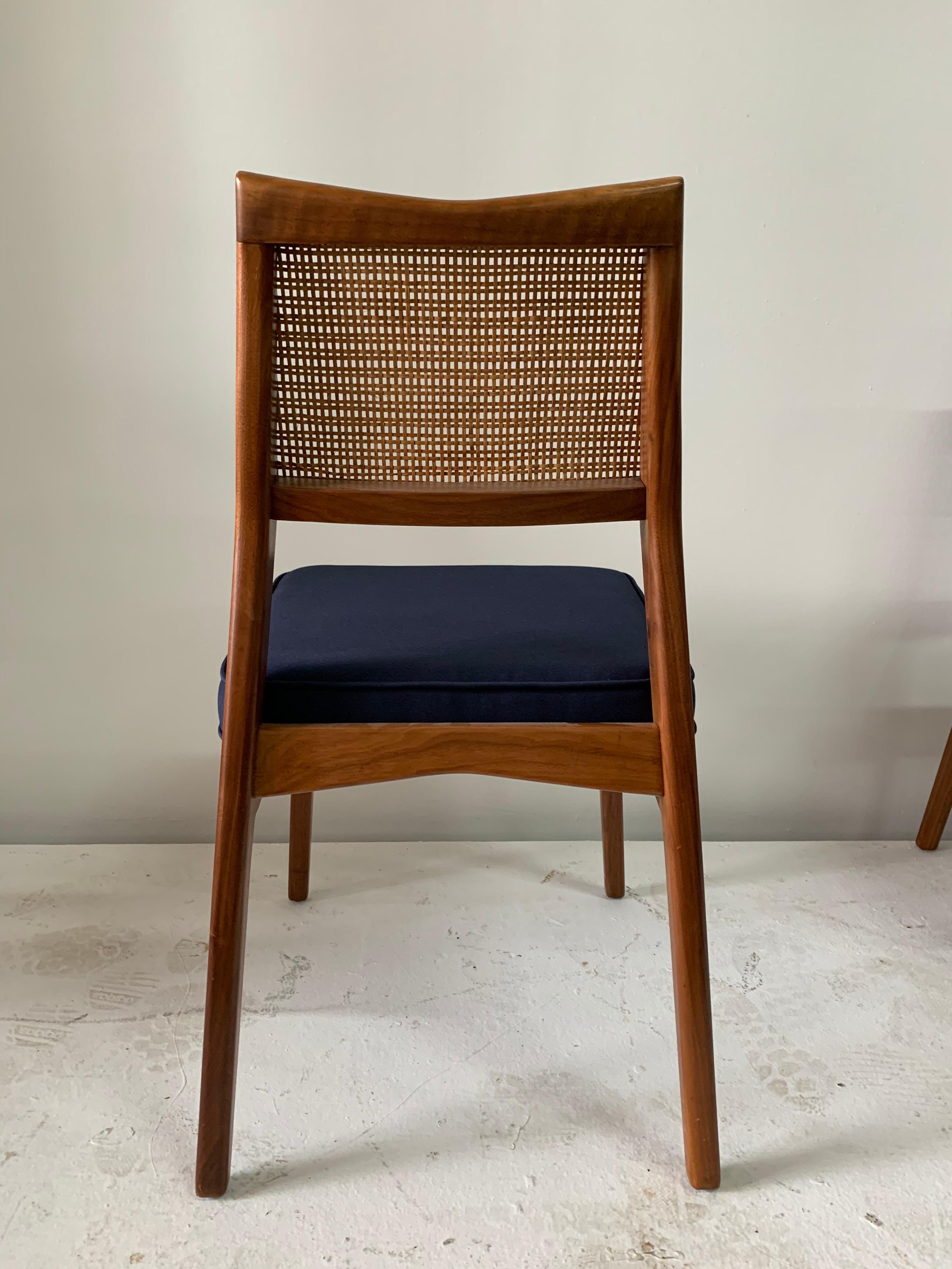 Set of 8 Vintage Walnut and Cane Dining Chairs 4
