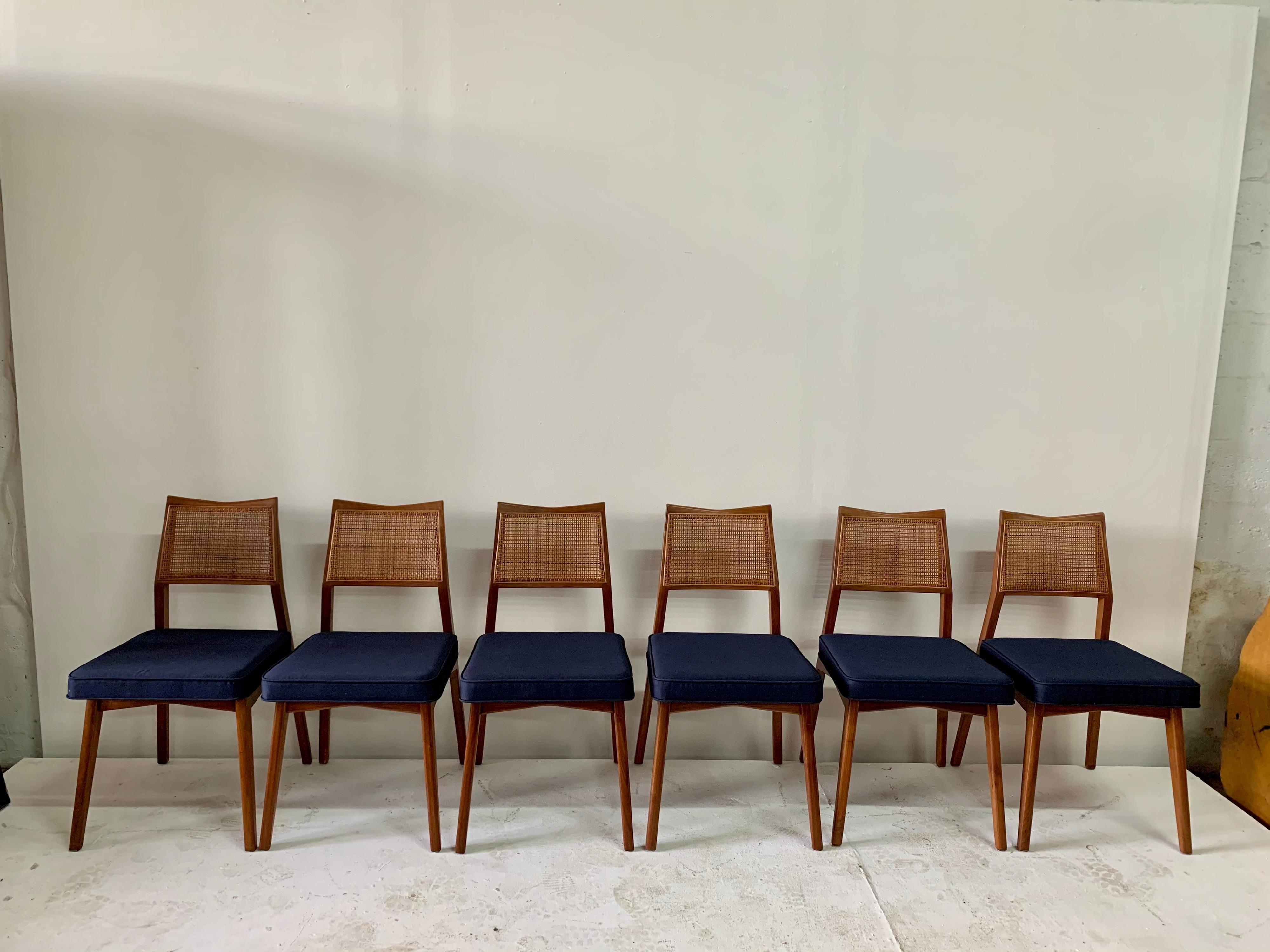 Set of 8 Vintage Walnut and Cane Dining Chairs 13
