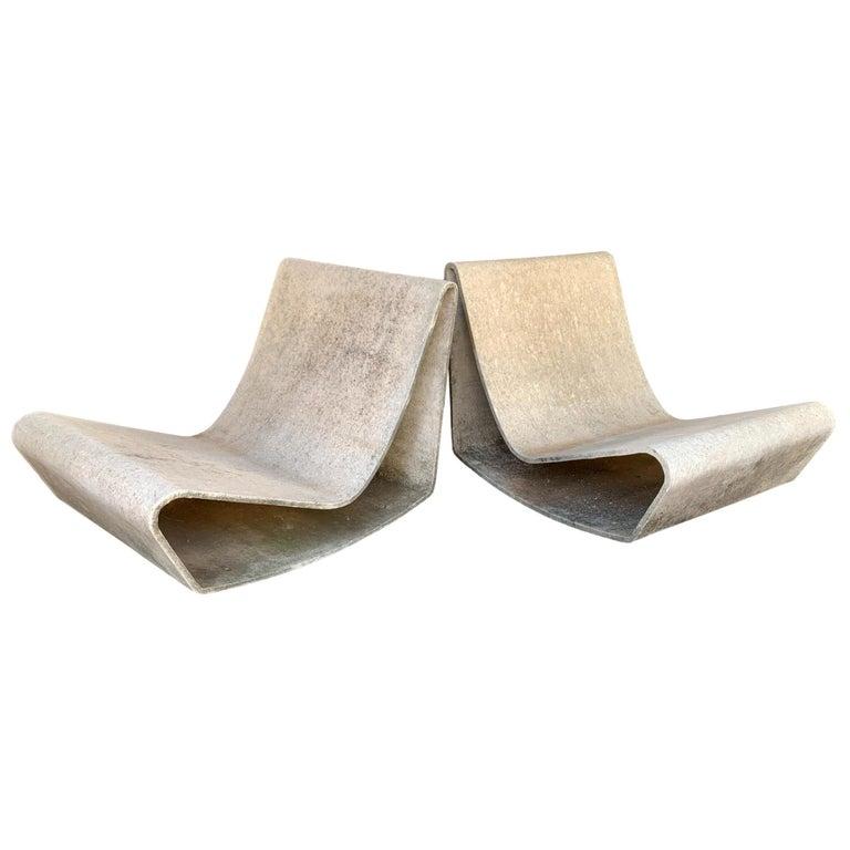 Fantastique ensemble de 8 chaises Looping en béton vintage du designer suisse Willy Guhl pour Eternit. 

Prix par lot de 8.







 