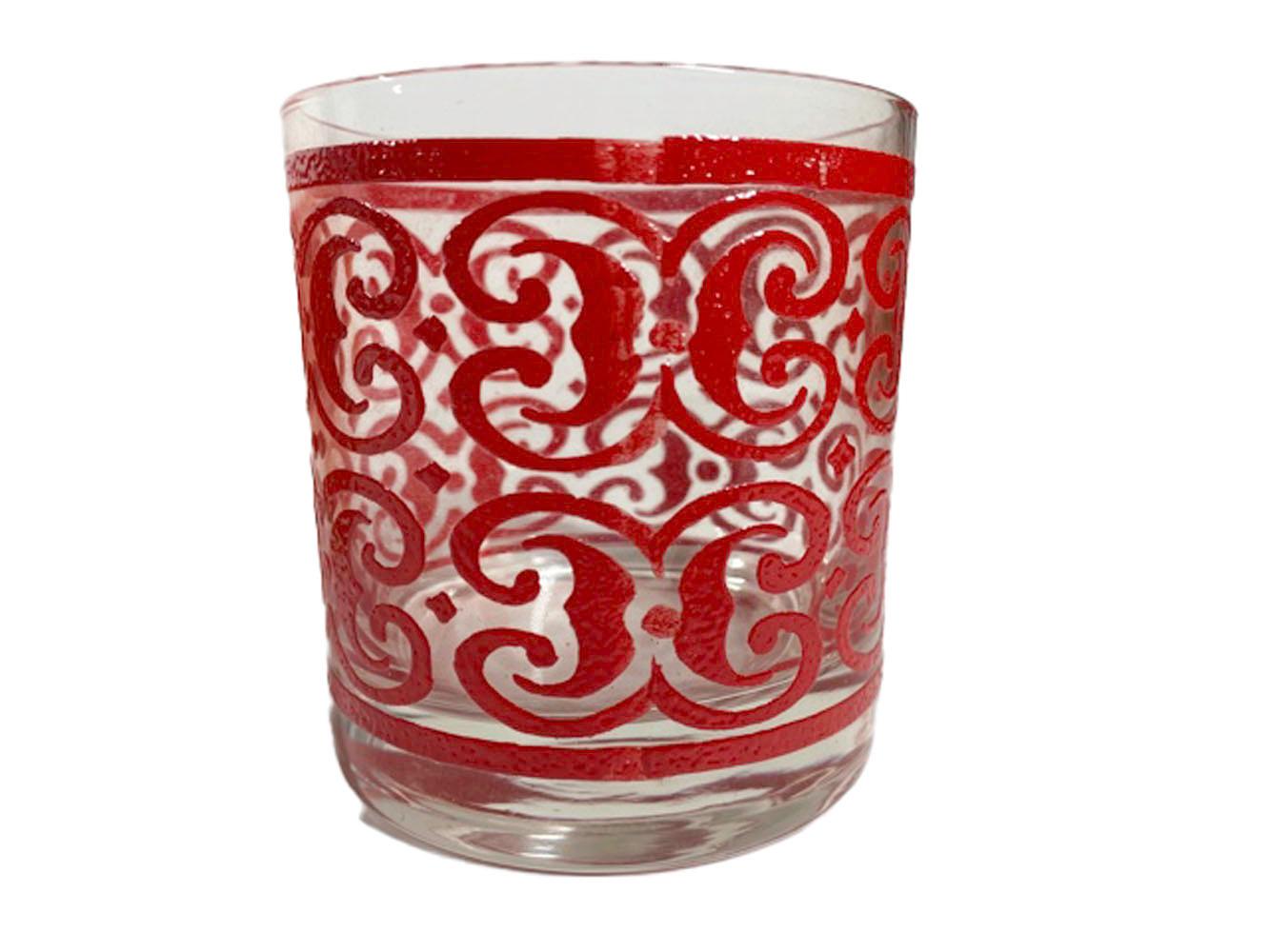 American Set of 8 W. Virginia Rocks Glasses in the Castile Pattern, 2 Each of 4 Colors For Sale