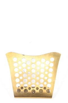 Set of 8 Wall-Mounted Magazine Holders in Brass