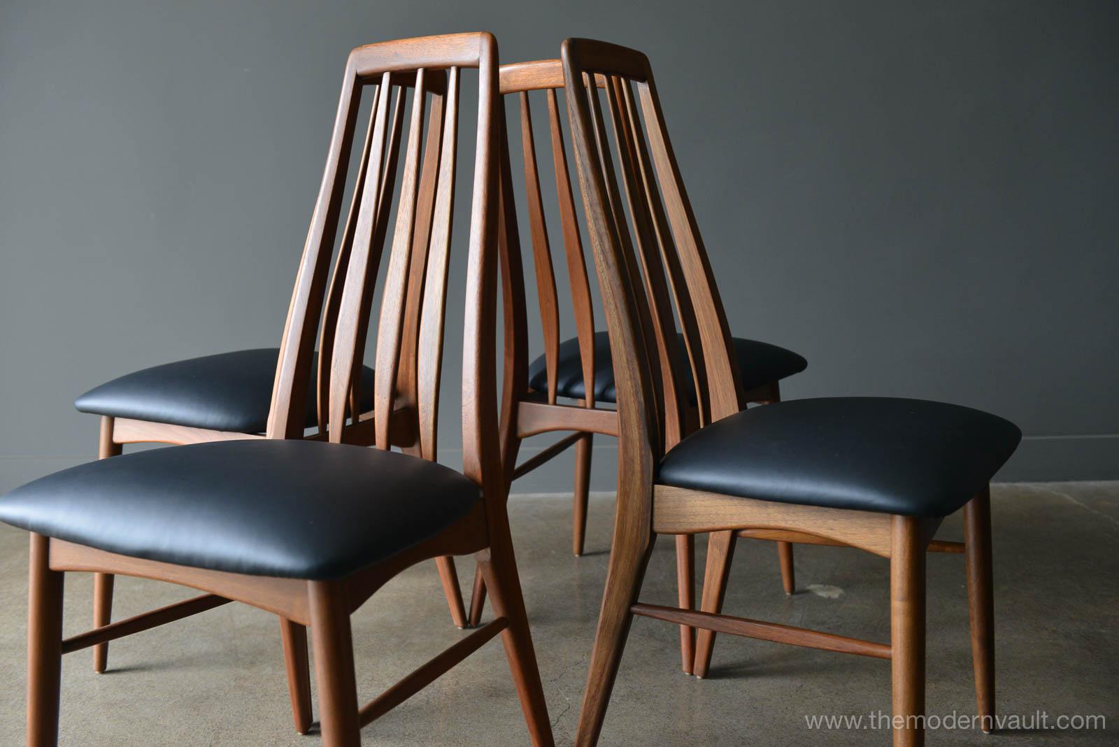 Danish Set of 8 Walnut High Back 'Eva' Dining Chairs by Koefoed of Denmark, circa 1965