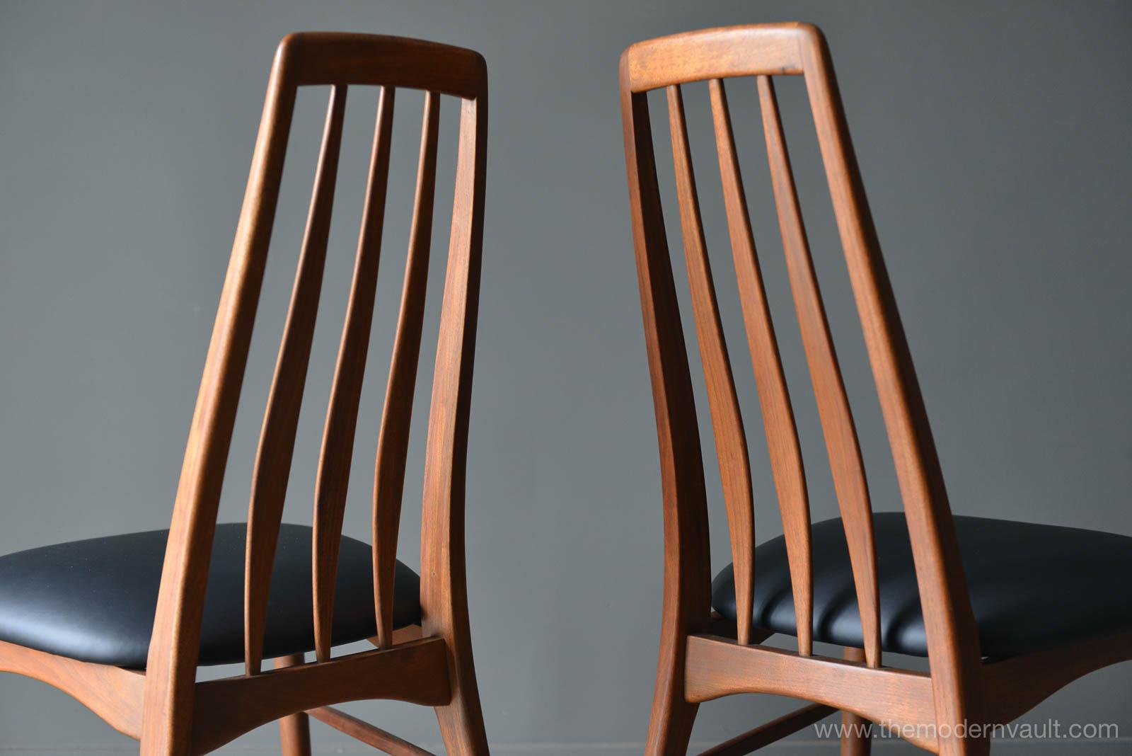 Mid-20th Century Set of 8 Walnut High Back 'Eva' Dining Chairs by Koefoed of Denmark, circa 1965