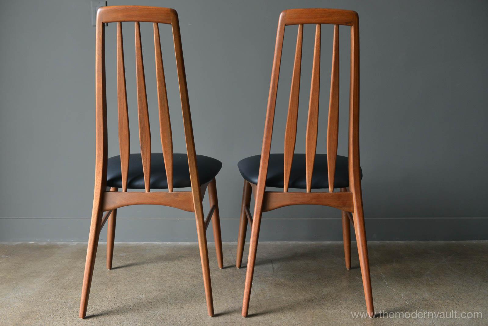 Set of 8 Walnut High Back 'Eva' Dining Chairs by Koefoed of Denmark, circa 1965 2