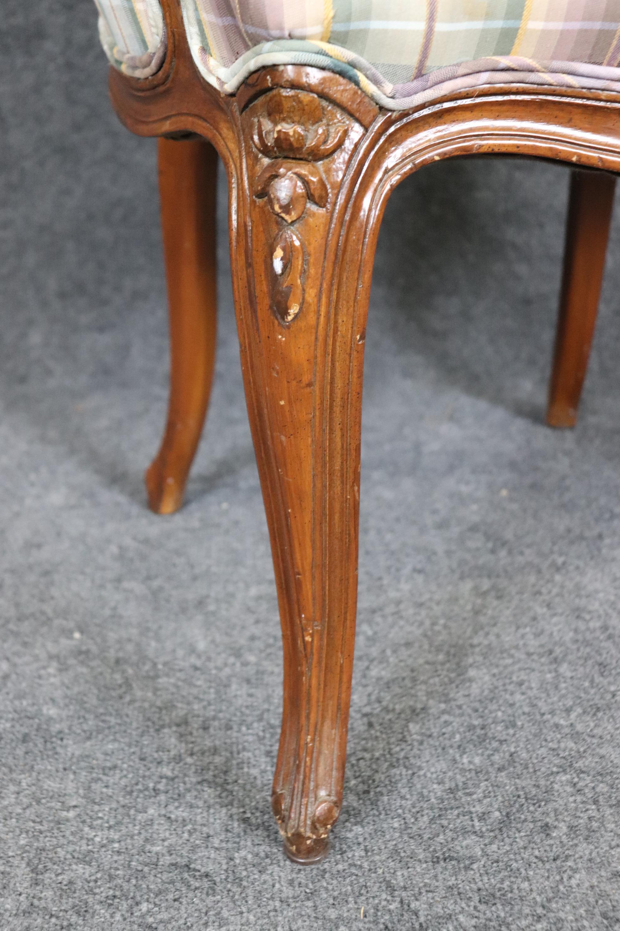 Set of 8 Walnut Louis XVI Cane and Upholstery Backed Dining Chairs  For Sale 3