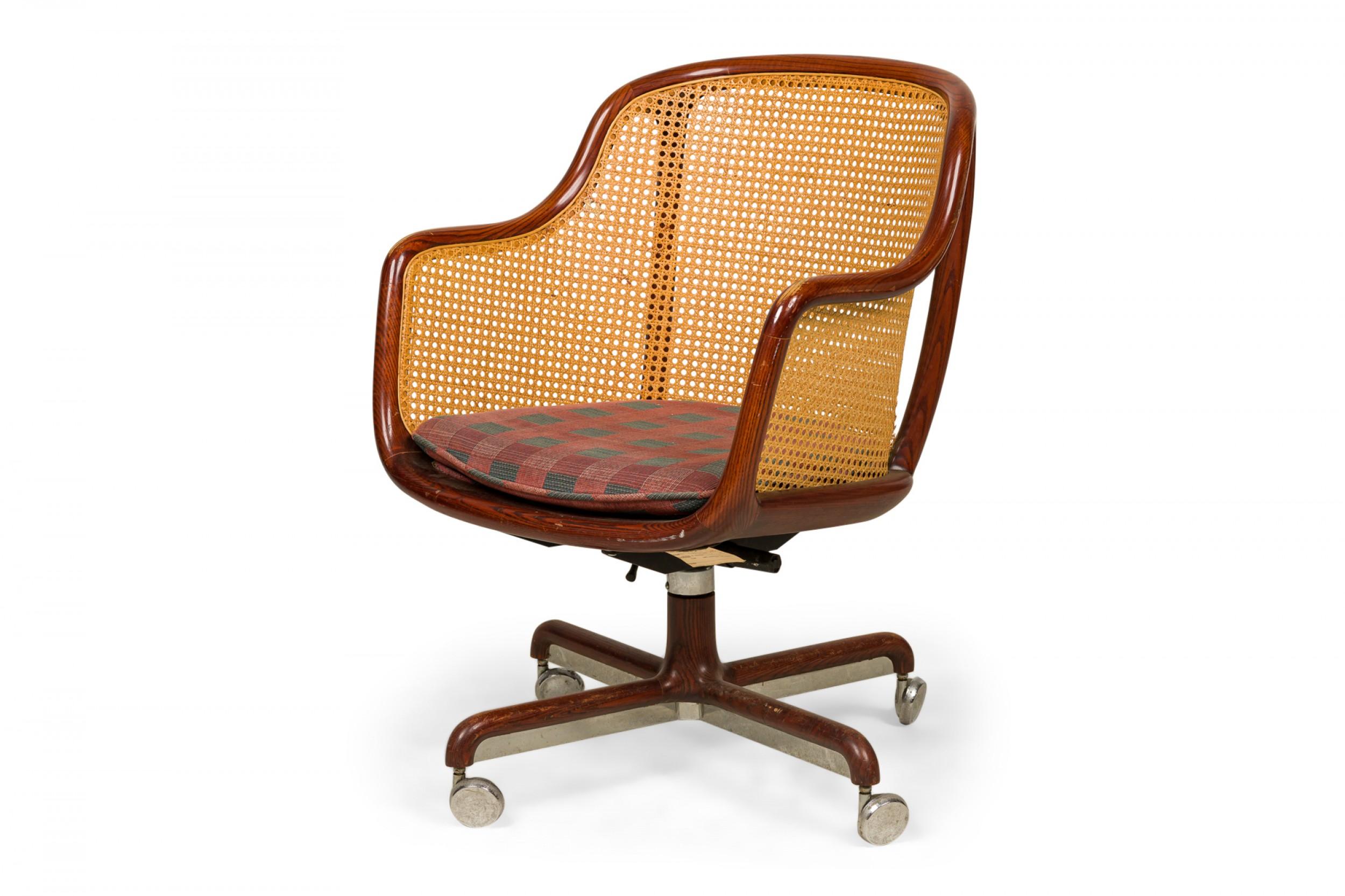 Mid-Century Modern Set of 8 Ward Bennett for Brickel Associates Ash Bentwood and Cane Office  For Sale