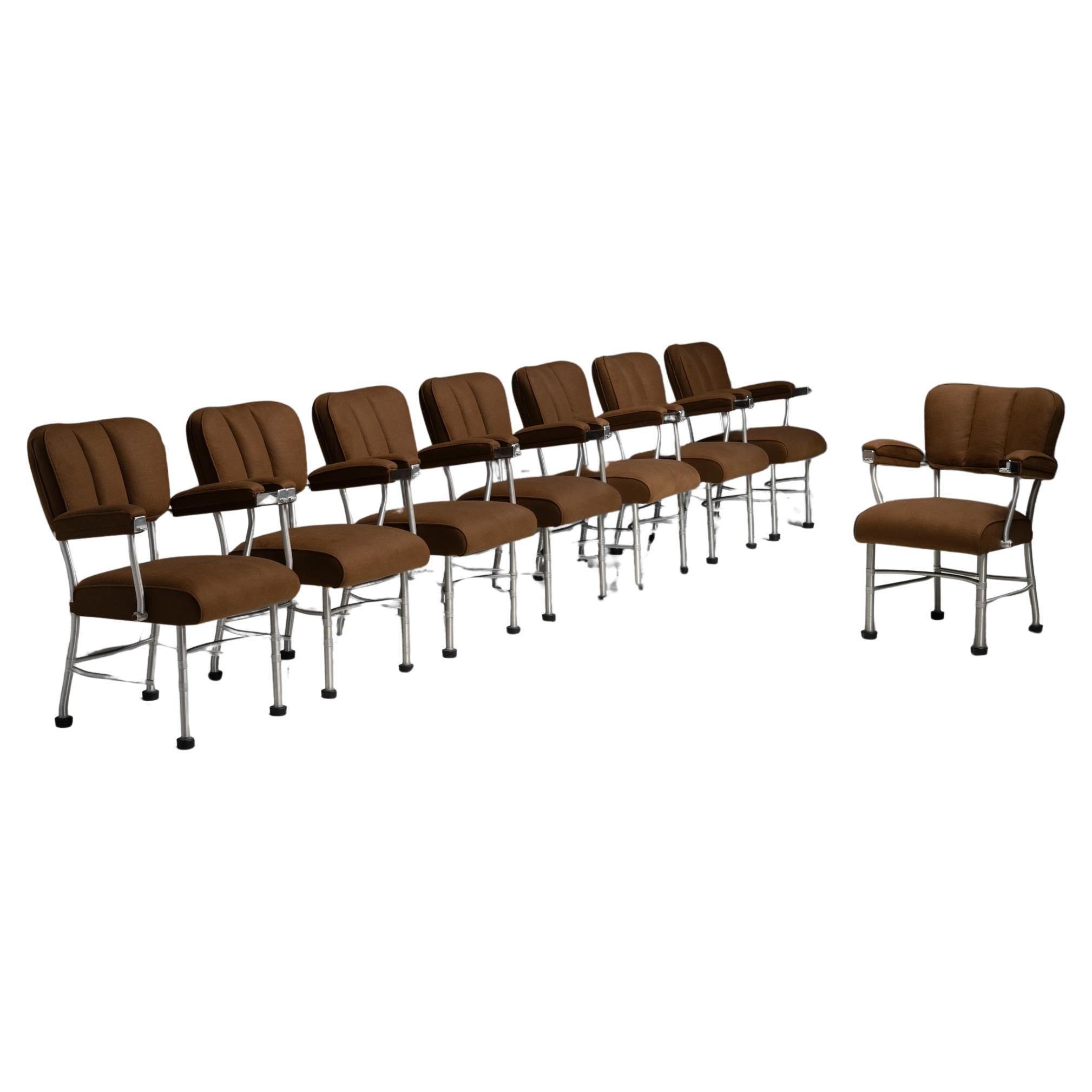 Ensemble de 8 chaises de salle à manger Warren McArthur, Amérique vers 1940