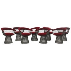 Set of 8 Warren Platner Knoll Wire Dining Chairs, USA