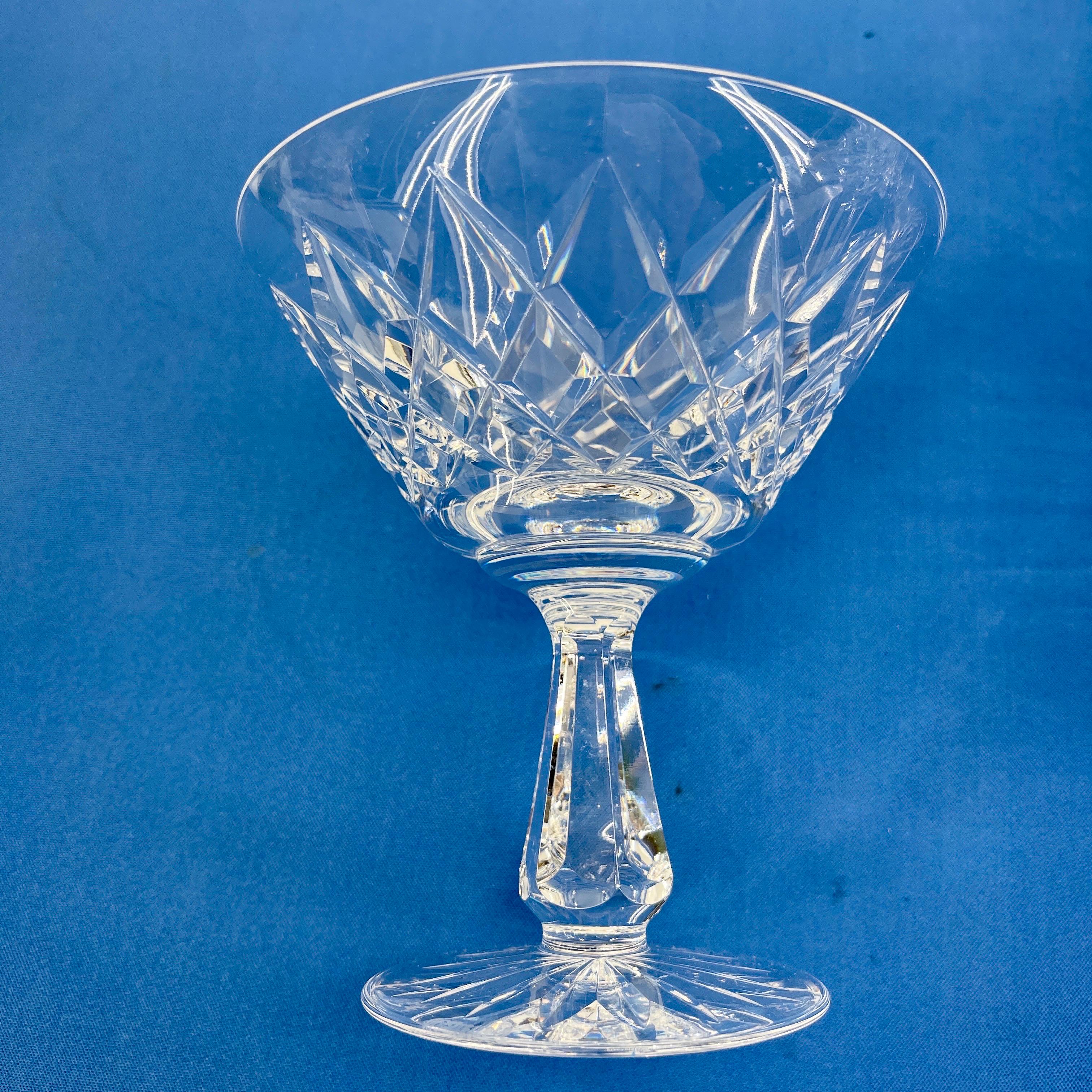 20th Century Set of 8 Waterford Cut Crystal Sherbet and Champagne Glasses For Sale