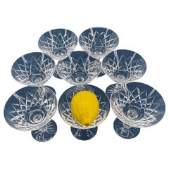 Set of 8 Waterford Cut Crystal Sherbet and Champagne Glasses