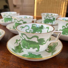 Set di 8 tazze e piattini commemorativi di Wedgwood "Tigri cinesi" Williamsburg