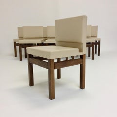 Set of 8 Wenge Dining Chairs, circa 1960, Belgium
