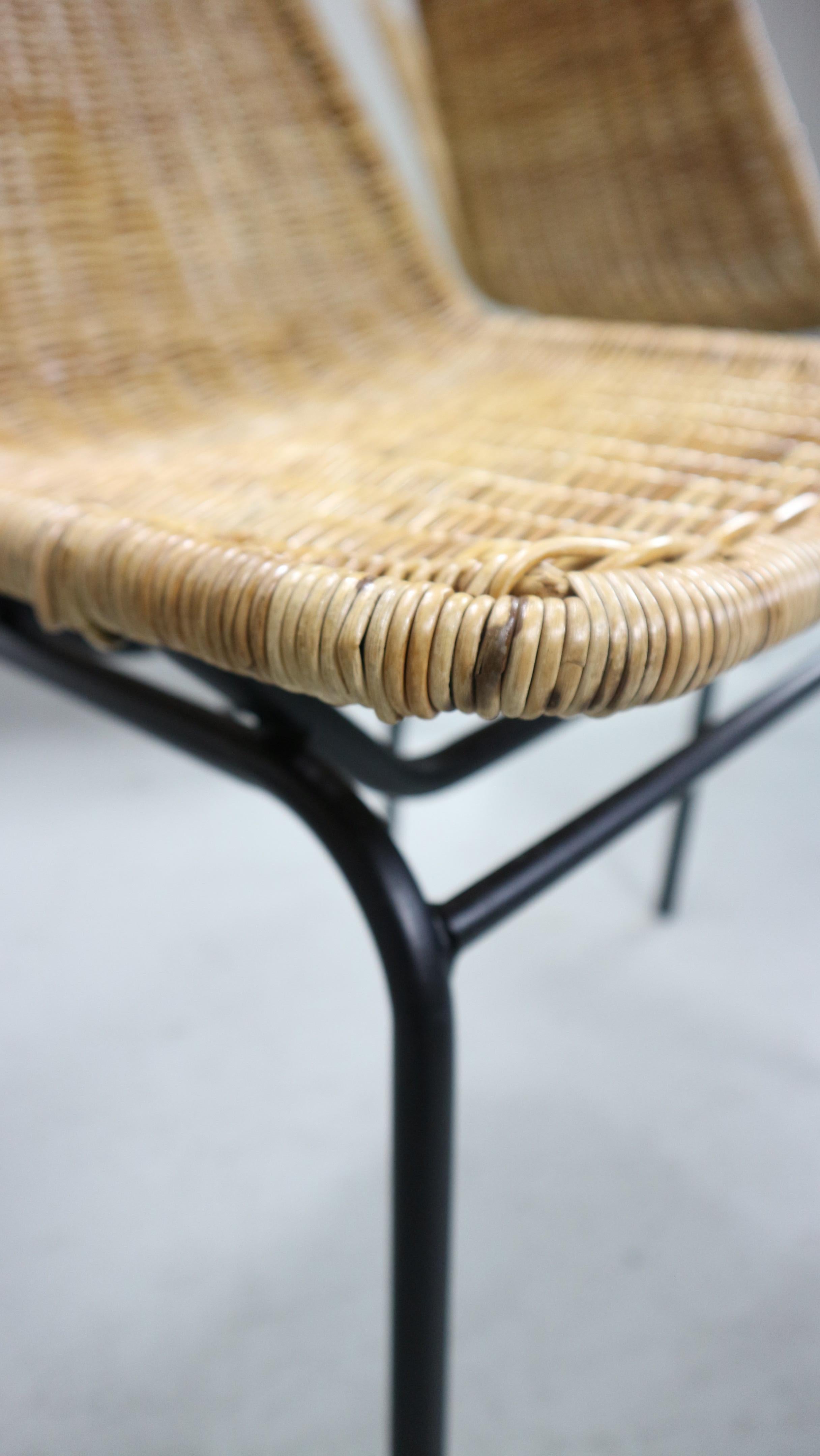 set of 8 wicker chairs model 'italia 100' from the 1960s, Netherlands For Sale 12