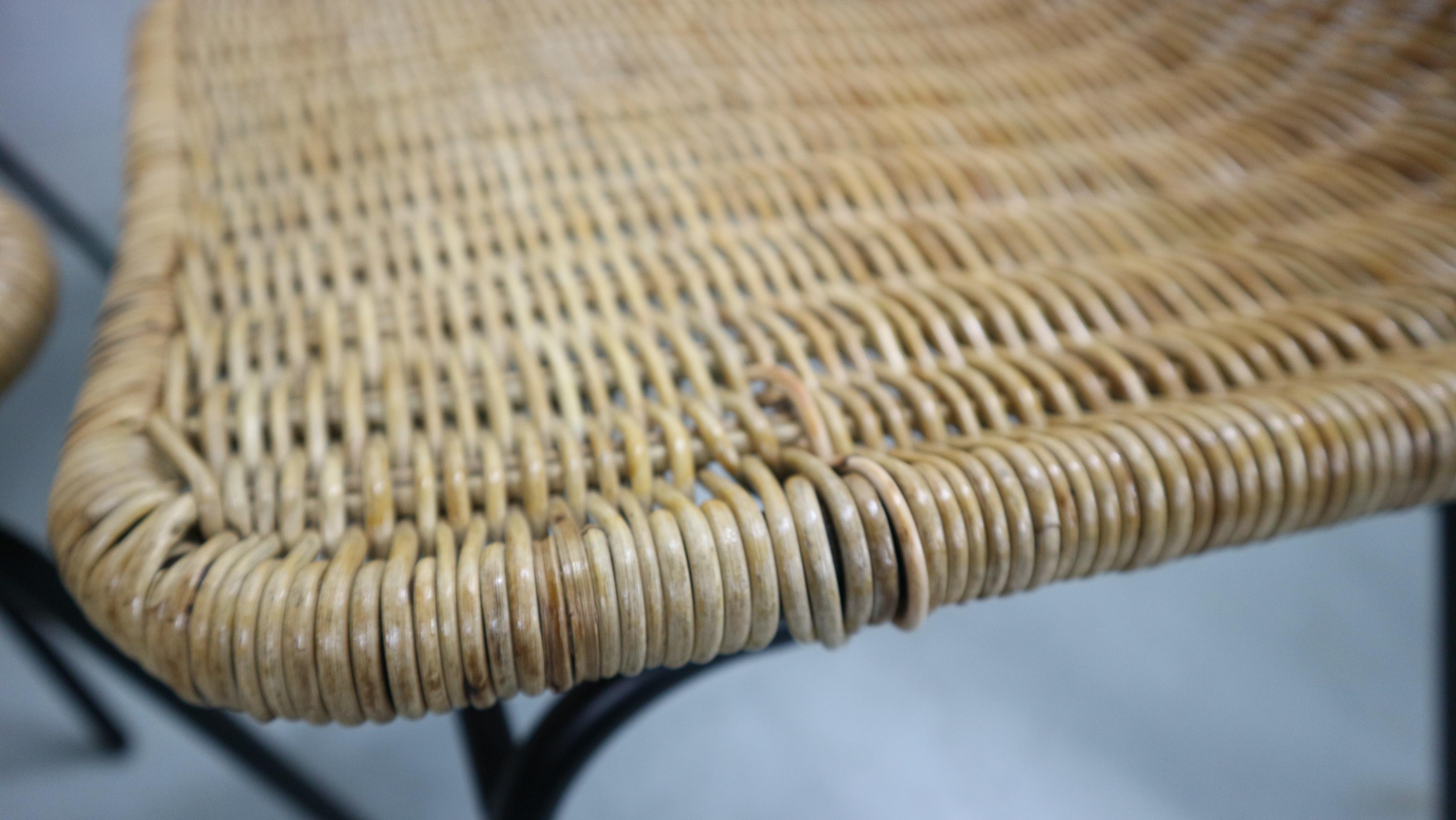 Mid-Century Modern set of 8 wicker chairs model 'italia 100' from the 1960s, Netherlands For Sale