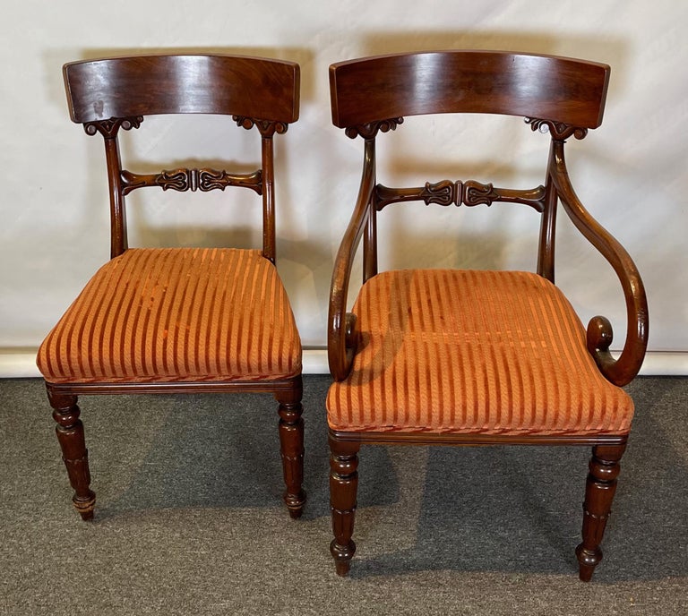 Mid-19th Century Set of 8 William IV Dining Chairs For Sale