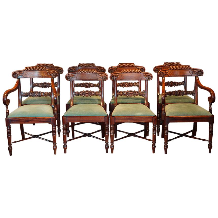 Set of 8 William IV Mahogany Dining Chairs