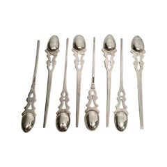 Lot de 8 cuillères d'enfant William Spratling en argent sterling du Mexique