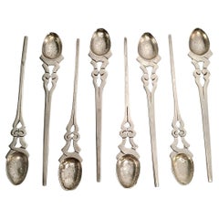 Set of 8 William Spratling Mexico Sterling Silver Child's Spoons