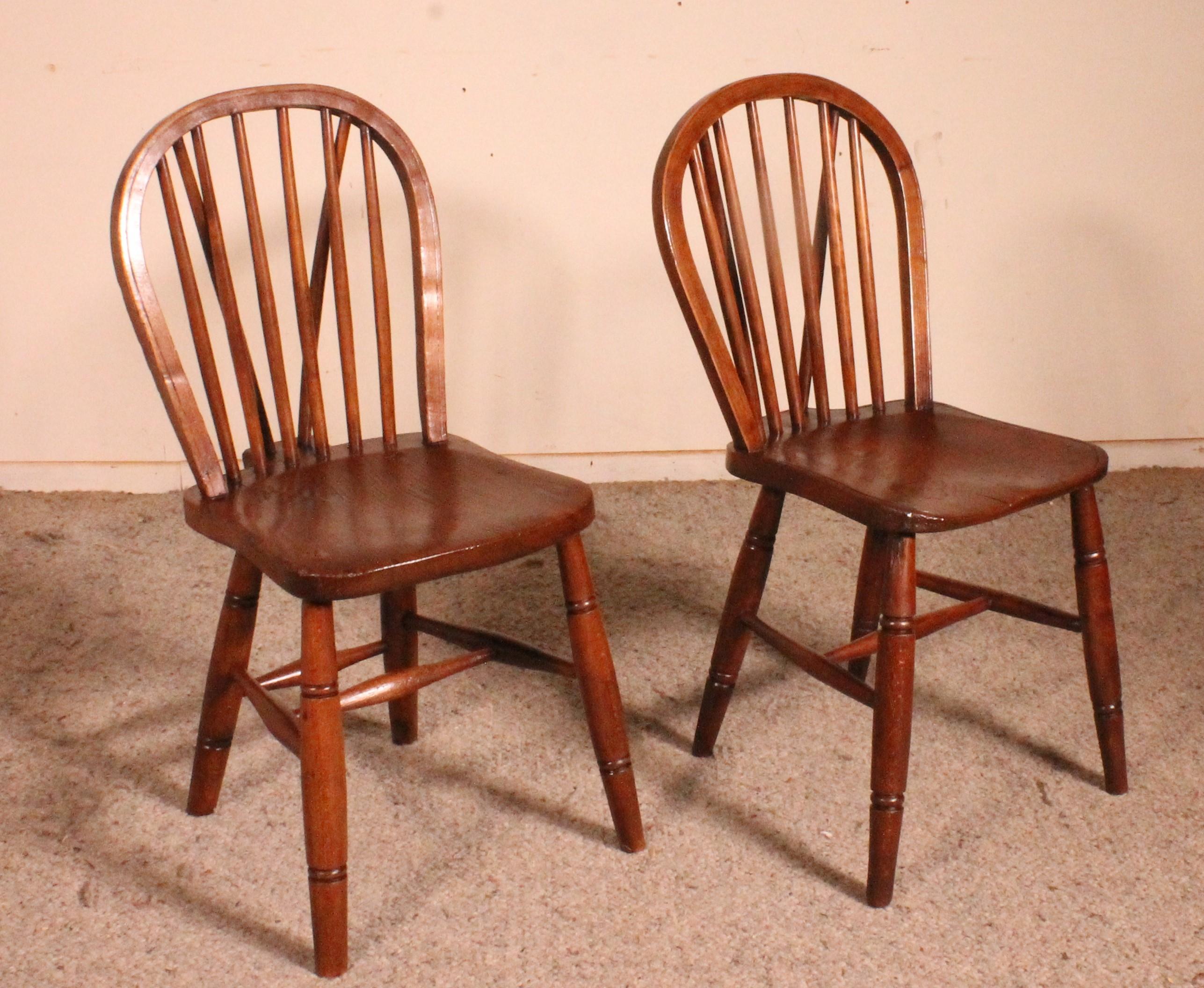 Victorian Set of 8 Windsor Chairs 19th Century-England