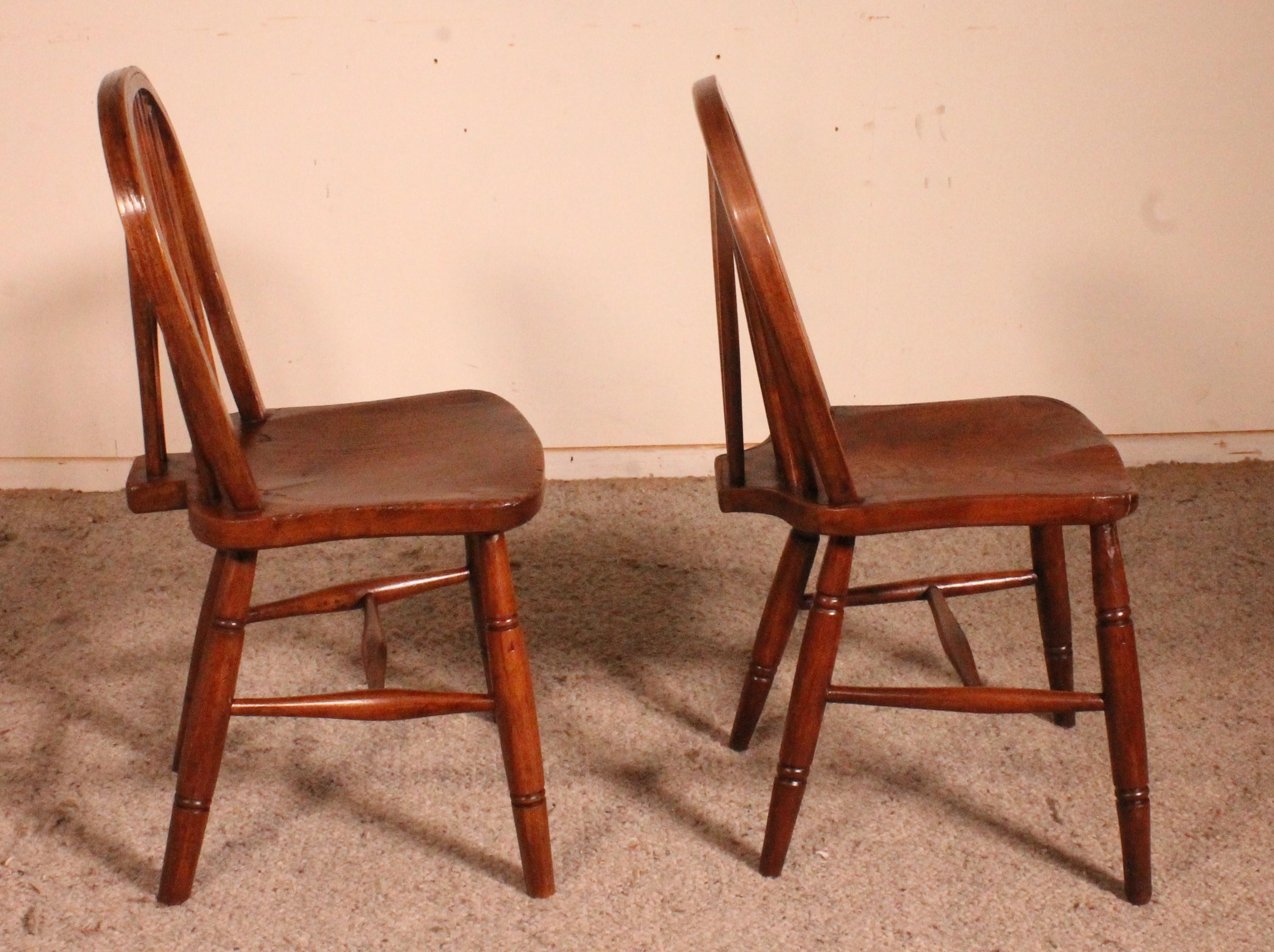 British Set of 8 Windsor Chairs 19th Century-England