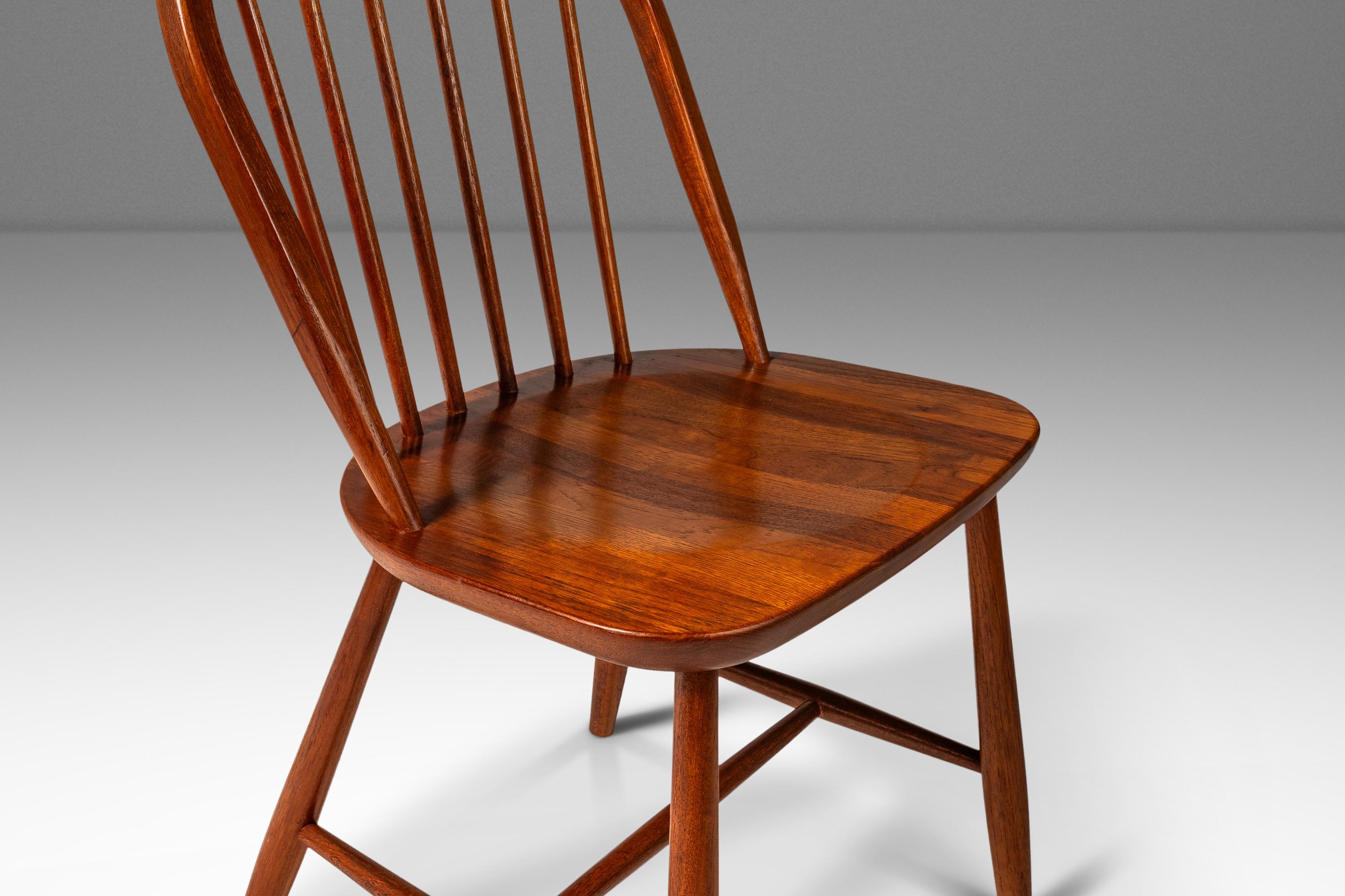 Teak Set of 8 Windsor Dining Chairs by Erik Ole Jørgens for Tarm Stole, Denmark, 1960 For Sale