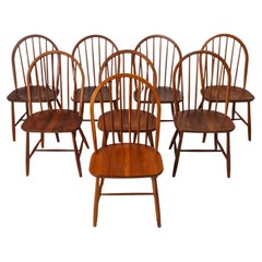 Retro Set of 8 Windsor Dining Chairs by Erik Ole Jørgens for Tarm Stole, Denmark, 1960