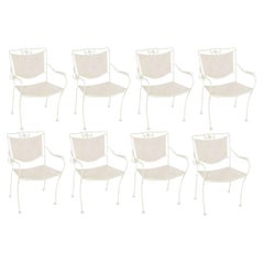 Set of 8 Woodard Outdoor/Patio Mesh Armchairs W/ Scrolling Floral Pattern