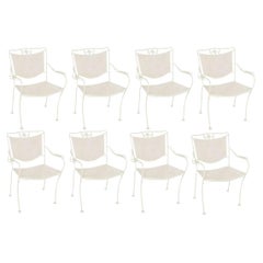 Set of 8 Woodard Outdoor/Patio Mesh Armchairs W/ Scrolling Floral Pattern 