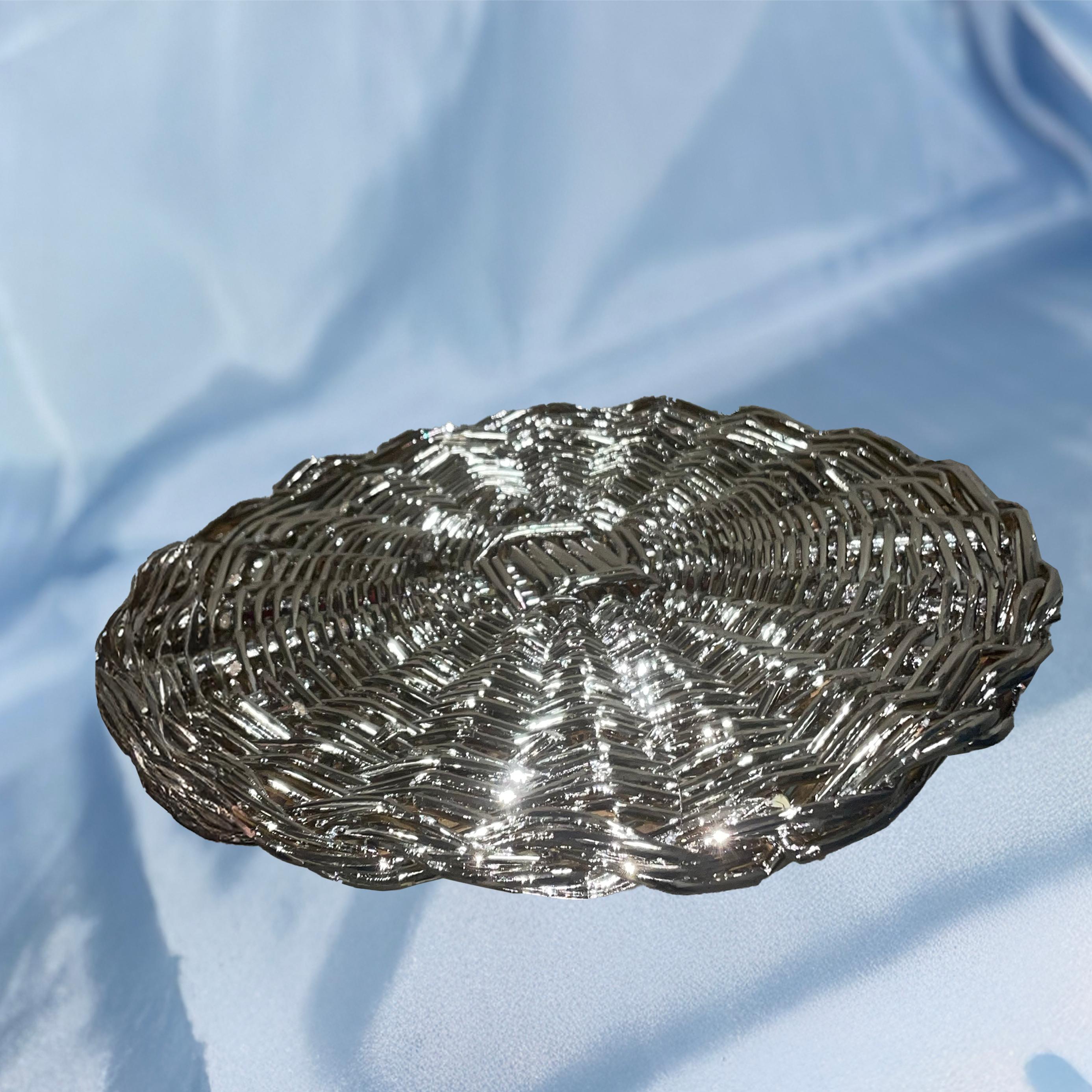 Minimaliste Set de 8 sets de table en osier tressé, design italien fait à la main, contemporain en vente