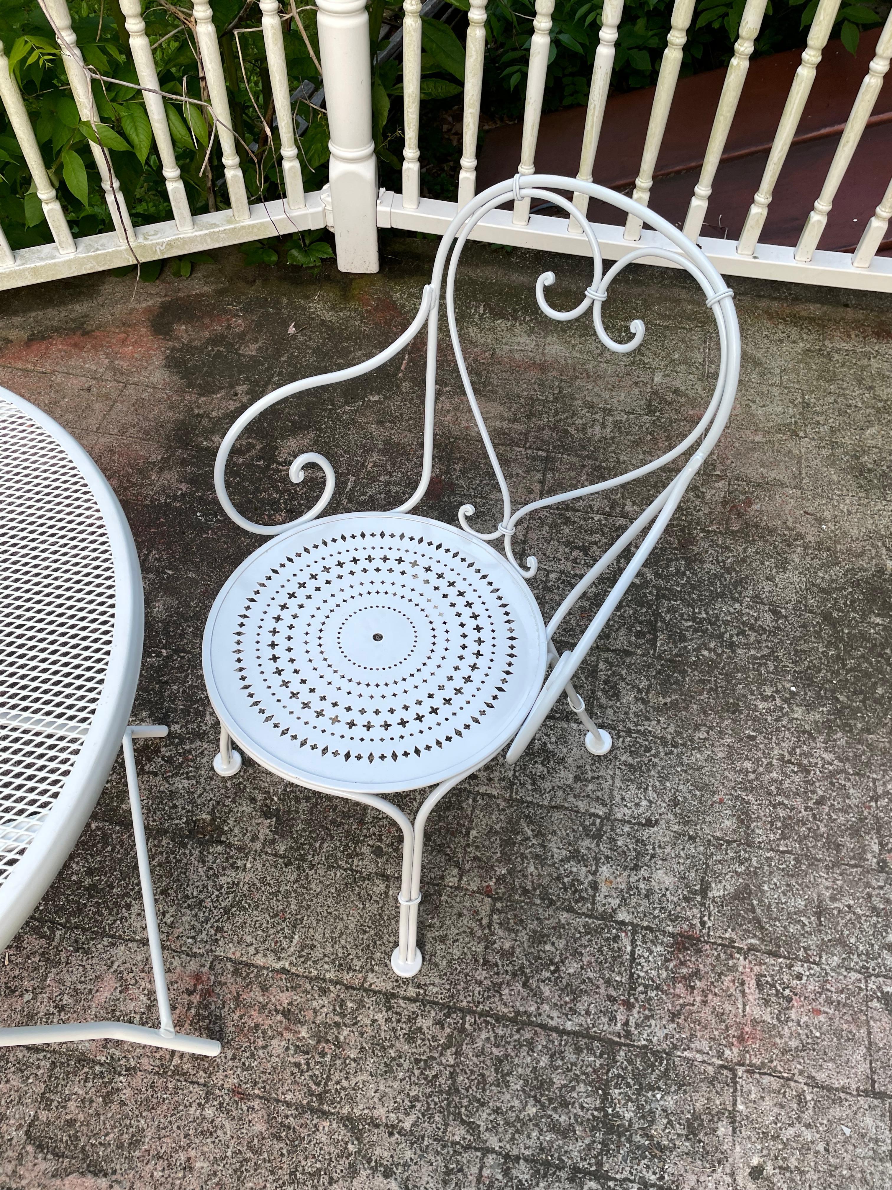 Set of 8 Wrought Iron French Cafe Chairs For Sale 5