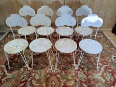 Set of 8 wrought iron garden chairs