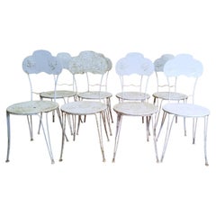 Set of 8 wrought iron garden chairs