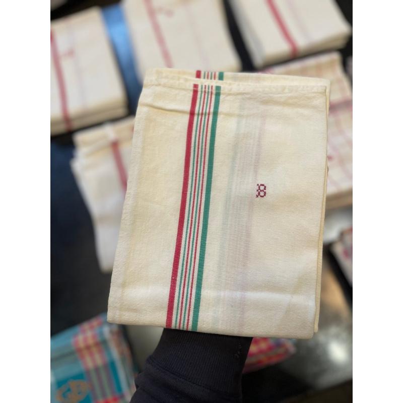 Set of 82 French Kitchen Table Towels in Linen Canvas with Embroidery, 1920s For Sale 6