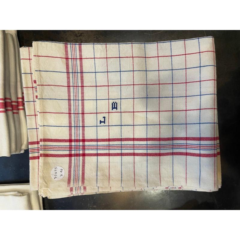 Set of 82 French Kitchen Table Towels in Linen Canvas with Embroidery, 1920s For Sale 9