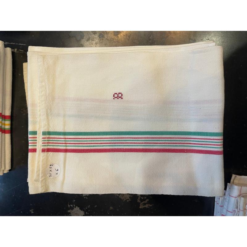 Set of 82 French Kitchen Table Towels in Linen Canvas with Embroidery, 1920s For Sale 15