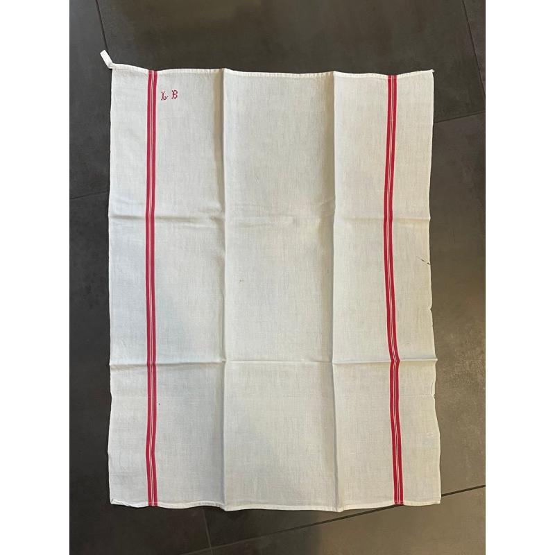Set of 82 French Kitchen Table Towels in Linen Canvas with Embroidery, 1920s For Sale 3