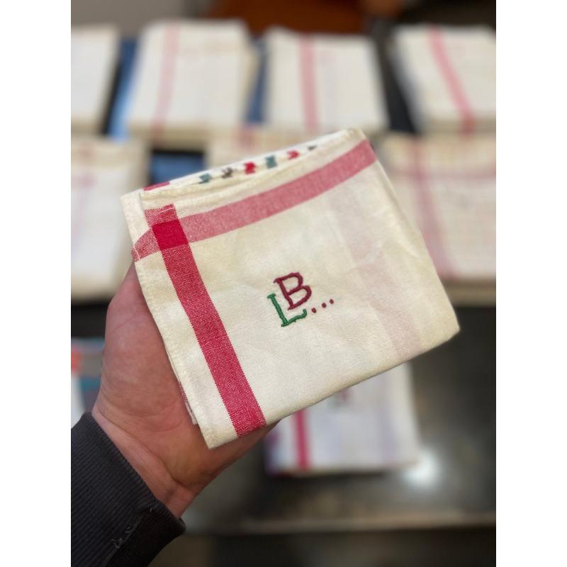 Set of 82 French Kitchen Table Towels in Linen Canvas with Embroidery, 1920s For Sale 4
