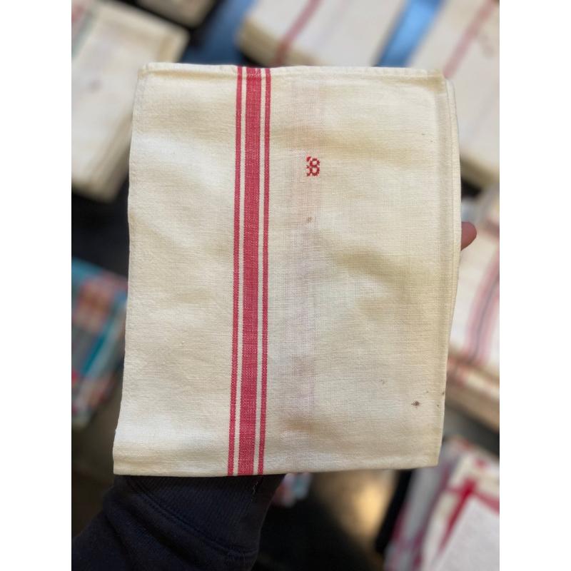 Set of 82 French Kitchen Table Towels in Linen Canvas with Embroidery, 1920s For Sale 5